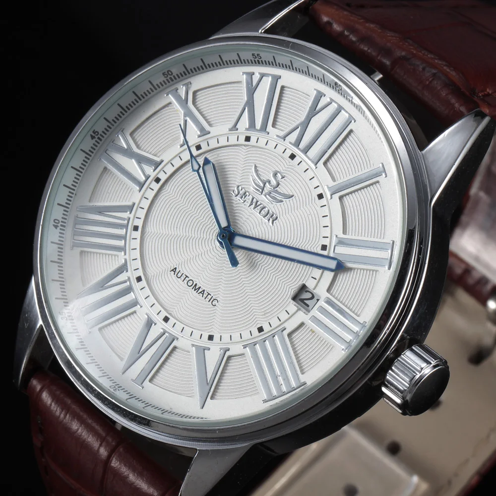 2016 new fashion SEWOR brand design business calendar clock men male automatic mechanical self wind leather wrist dress watch 53 2016 new fashion SEWOR brand design business calendar clock men male automatic mechanical self wind leather wrist dress watch