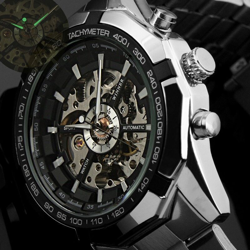 Winner Full Stainless Steel Auto Mechanical Watch For Men 30 Winner Full Stainless Steel Auto Mechanical Watch For Men