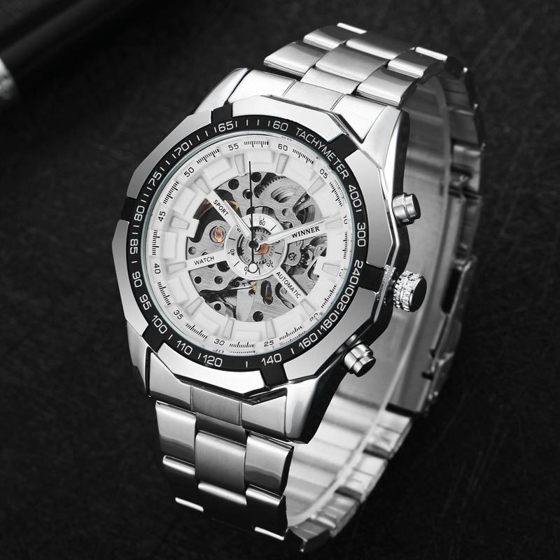 Winner Full Stainless Steel Auto Mechanical Watch For Men 32 Winner Full Stainless Steel Auto Mechanical Watch For Men