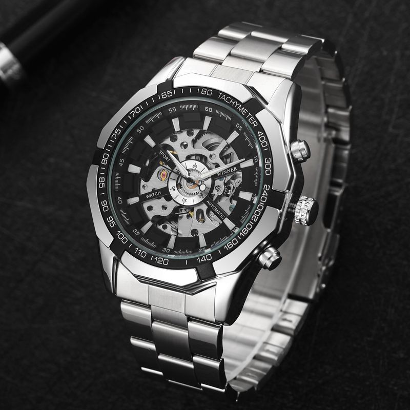 Winner Full Stainless Steel Auto Mechanical Watch For Men 27 Winner Full Stainless Steel Auto Mechanical Watch For Men