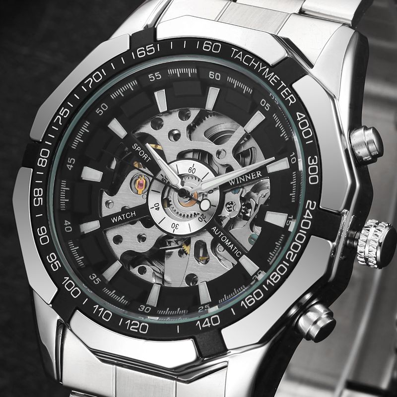 Winner Full Stainless Steel Auto Mechanical Watch For Men 28 Winner Full Stainless Steel Auto Mechanical Watch For Men