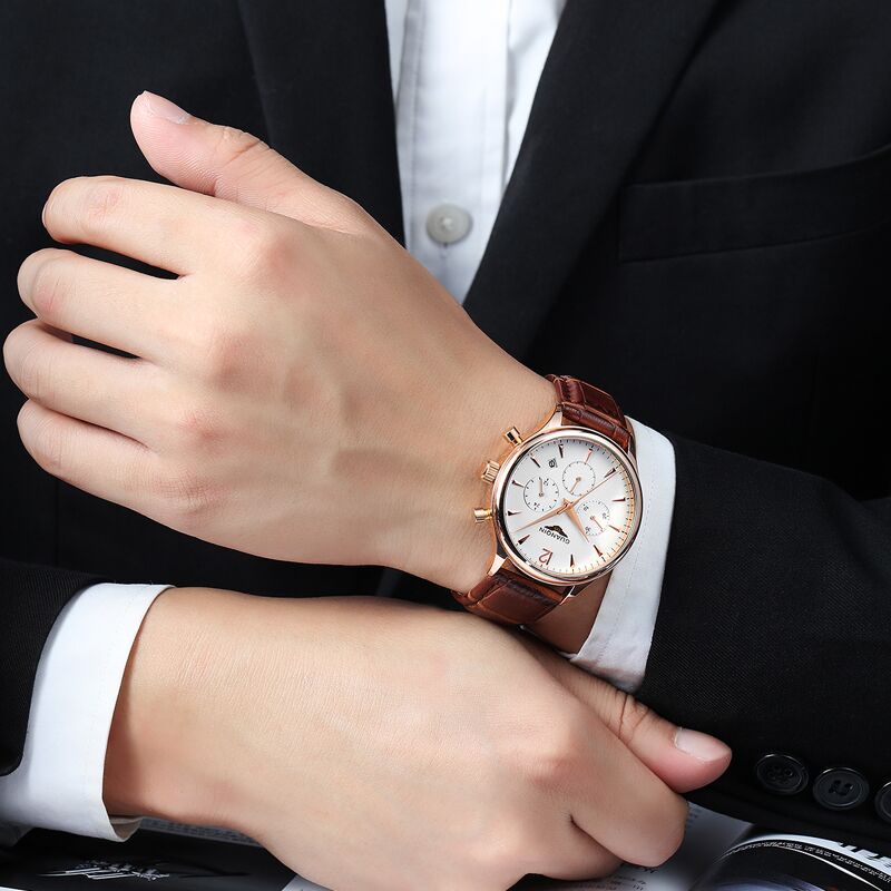 GUANQIN Men's Chronograph Leather Strap Quartz Watch 69 GUANQIN Men’s Chronograph Leather Strap Quartz Watch