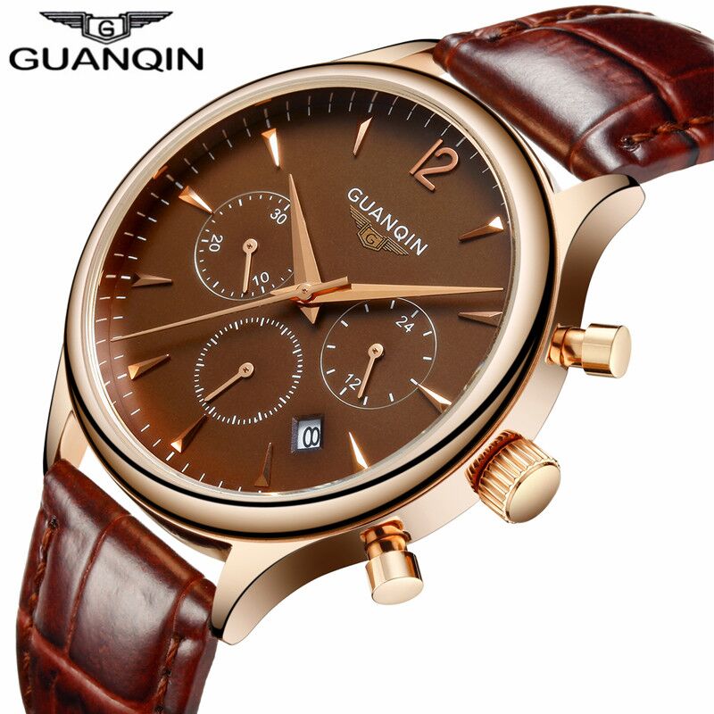 GUANQIN Men's Chronograph Leather Strap Quartz Watch 64 GUANQIN Men’s Chronograph Leather Strap Quartz Watch