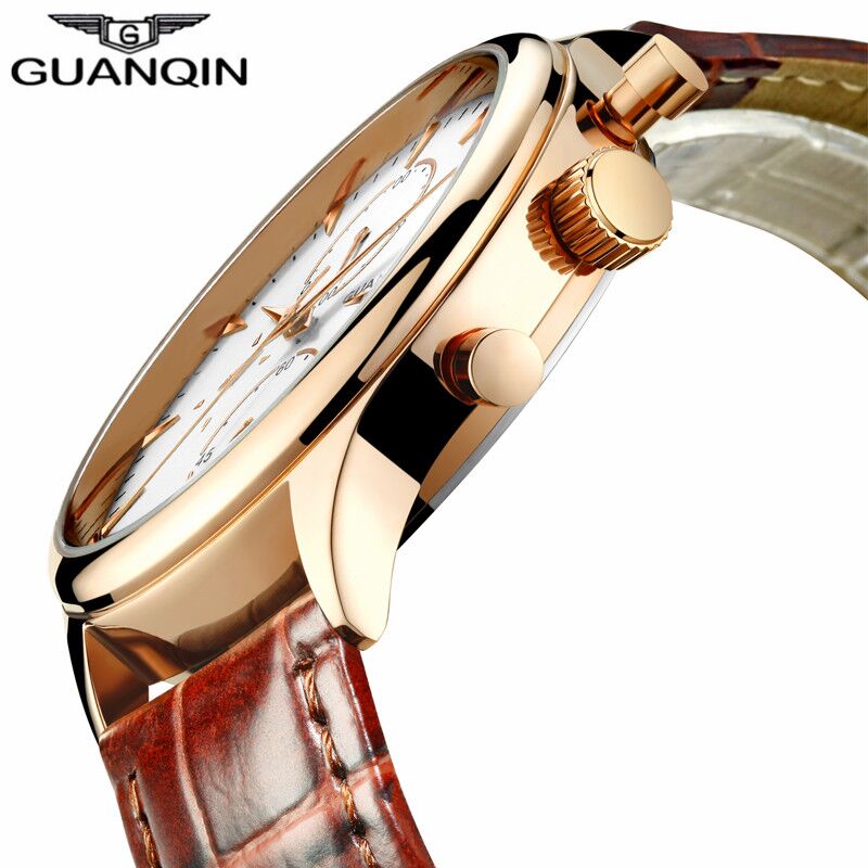 GUANQIN Men's Chronograph Leather Strap Quartz Watch 66 GUANQIN Men’s Chronograph Leather Strap Quartz Watch
