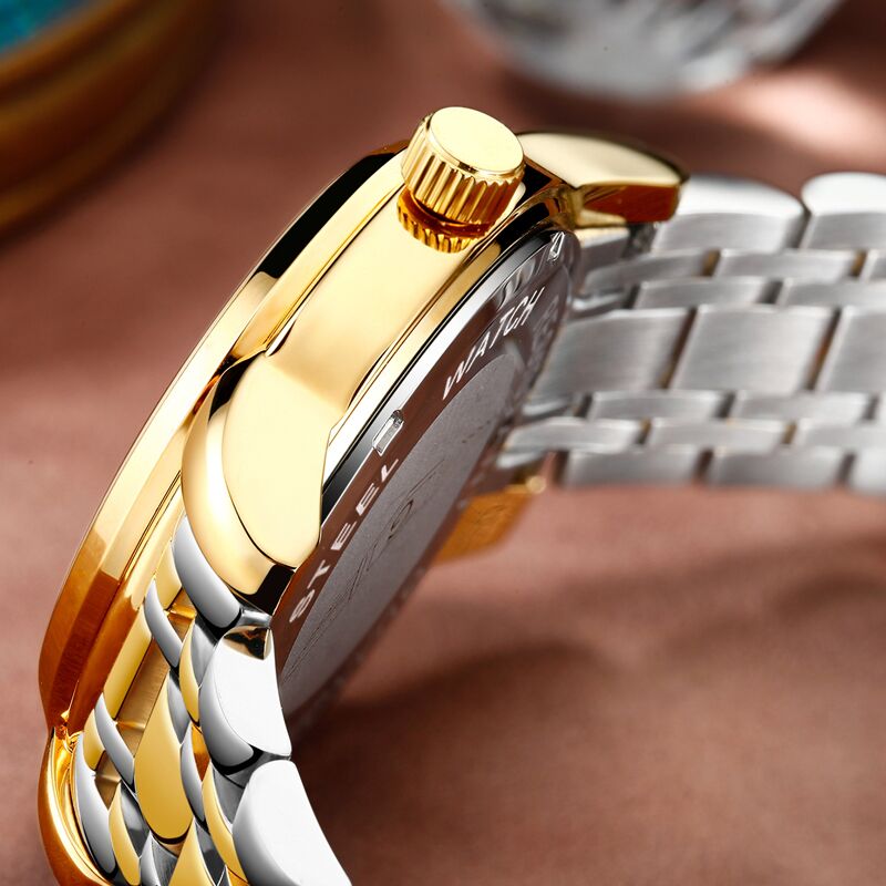 GUANQIN Men Gold Dragon Sculpture Quartz Watch 43 GUANQIN Men Gold Dragon Sculpture Quartz Watch