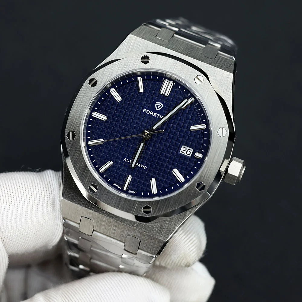 New PORSTIER Luxury 41mm NH35 Automatic Watch for men Mechanical Watches Luminous Dial Sapphier Staniless steel Waterproof Clock 52 New PORSTIER Luxury 41mm NH35 Automatic Watch for men Mechanical Watches Luminous Dial Sapphier Staniless steel Waterproof Clock